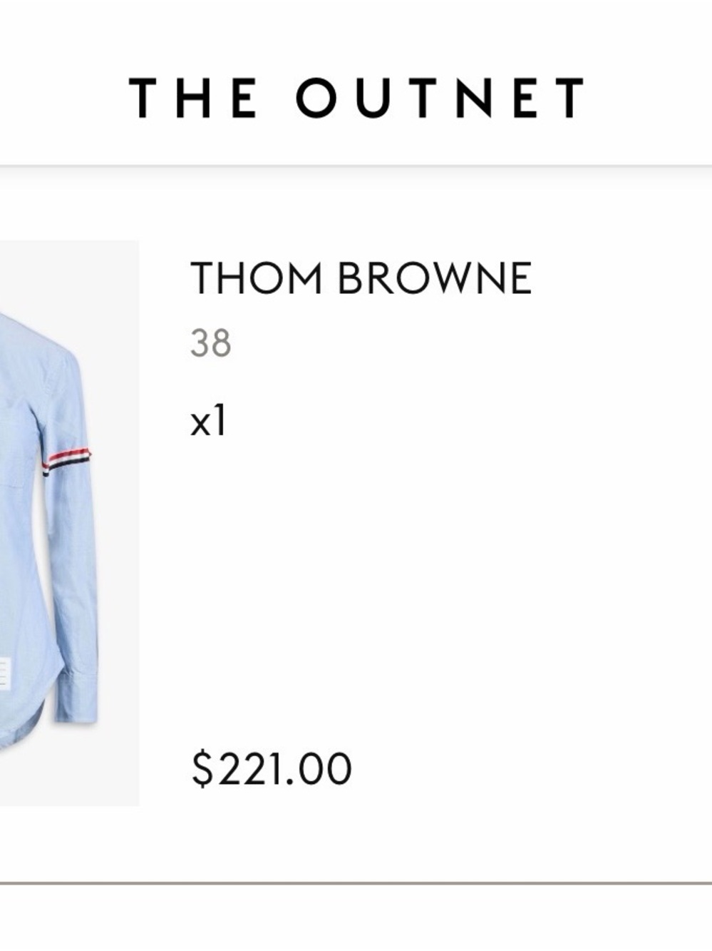 Thom Browne Light Blue Oxford Shirt with Tricolor Arm Stripe